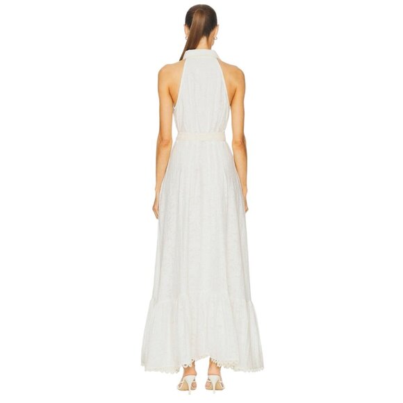 HEMANT AND NANDITA Tora Long Belt Buckle Dress in White X-Small New Maxi Gown - Picture 3 of 13